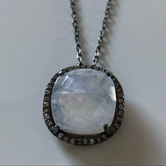 Adornia Moonstone Diamond Halo Lara 